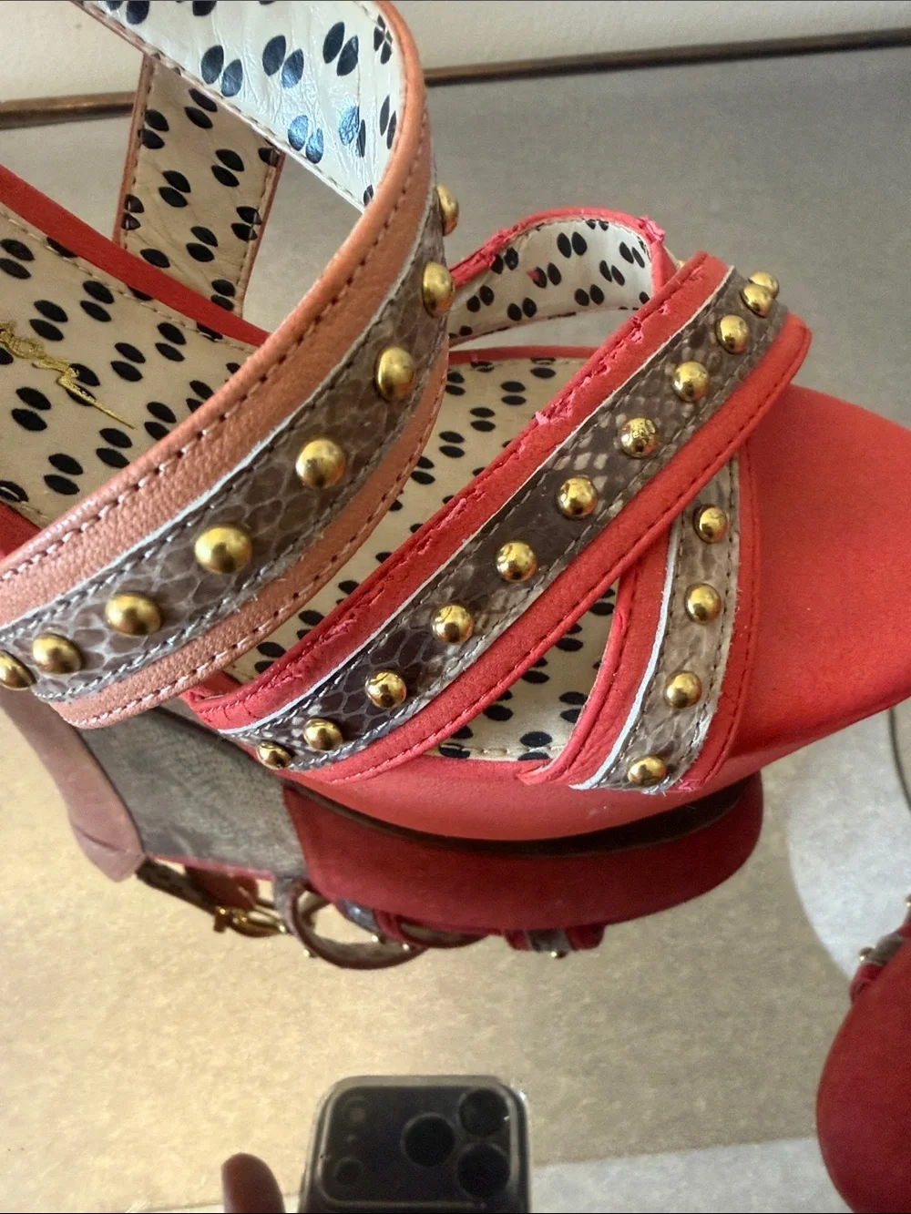 Jessica Simpson Women's Coral Platform Wedge Sandals with Studded Straps 37